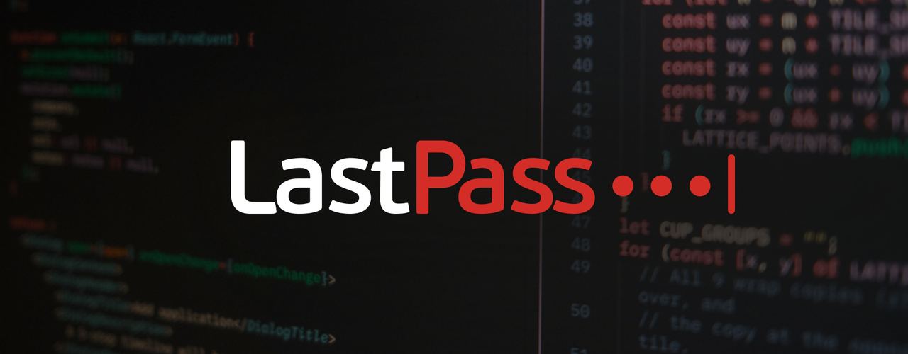 LastPass logo over stilized code