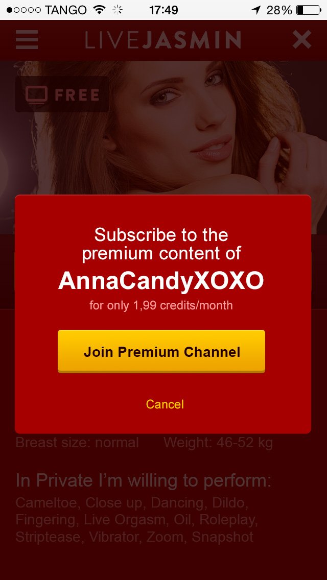 Jasmin mobile redesign channel free popup